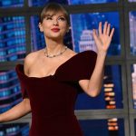 Taylor Swift Turns Heads in $1,695 Velvet Minidress on The Late Show with Stephen Colbert