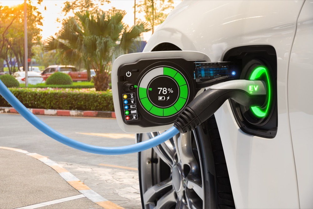An electric car plugged into a charging station, representing zero-emission vehicles benefiting from the 2026 VED Expensive Car Supplement threshold increase in the UK.