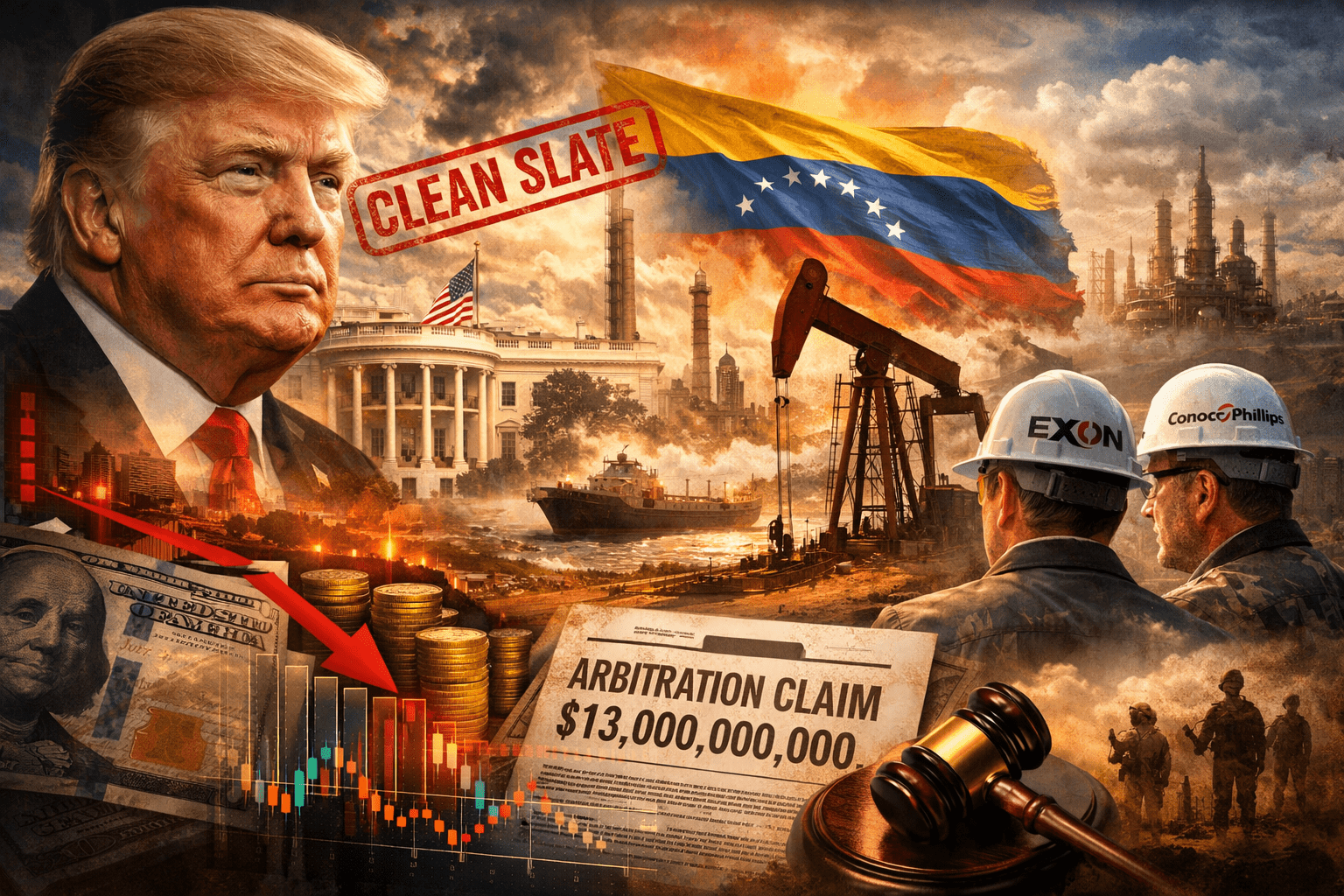 Trump’s ‘Clean Slate’ doctrine threatens $13B in arbitration debt while reshaping Venezuela’s $100B oil sector, creating a new geopolitical energy risk landscape.