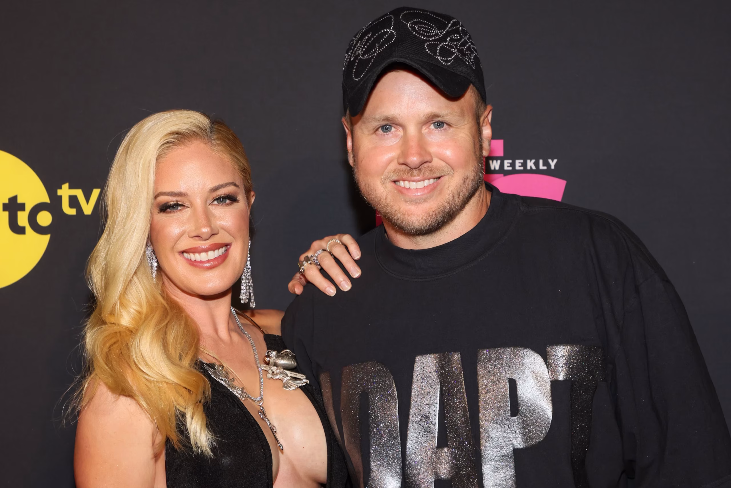 Spencer Pratt and Heidi Montag pose together on the red carpet at a recent Hollywood event, appearing composed and united after years of public scrutiny.