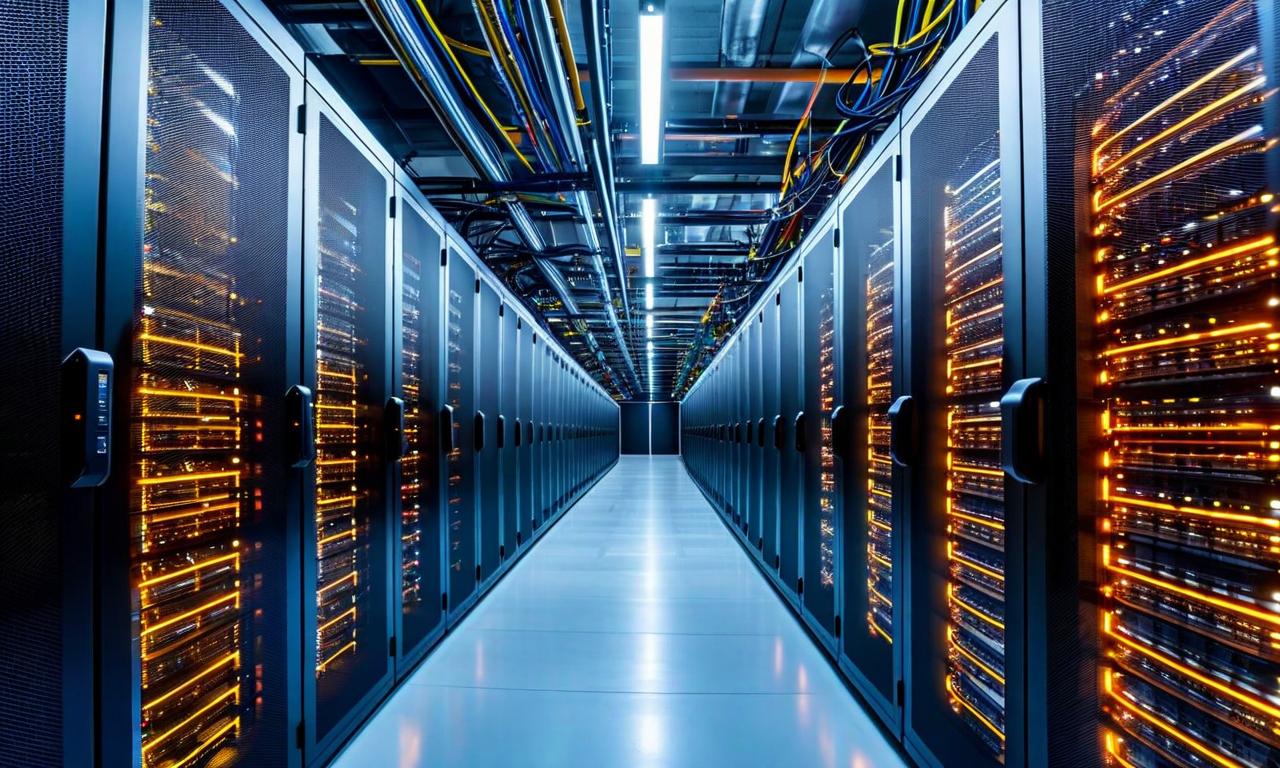 Inside xAI’s data center: rows of high-performance servers powering industrial-scale AI operations.
