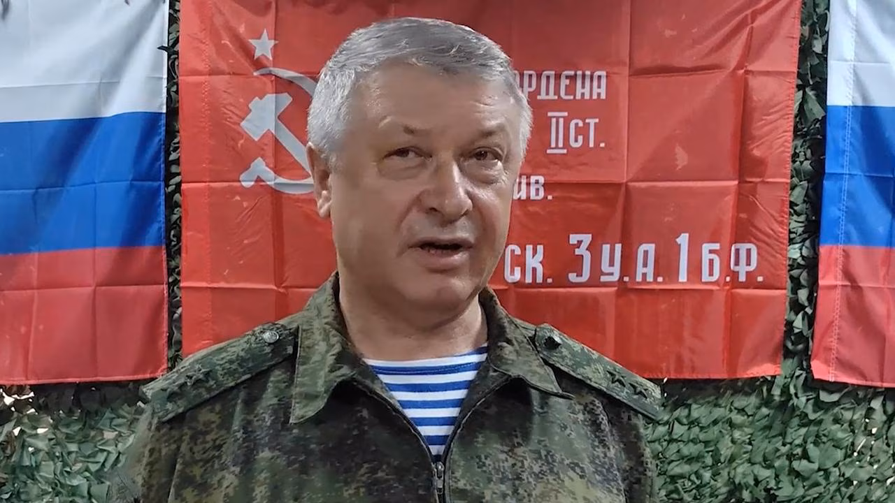 Russian military intelligence general Vladimir Alekseyev pictured in uniform before Moscow shooting