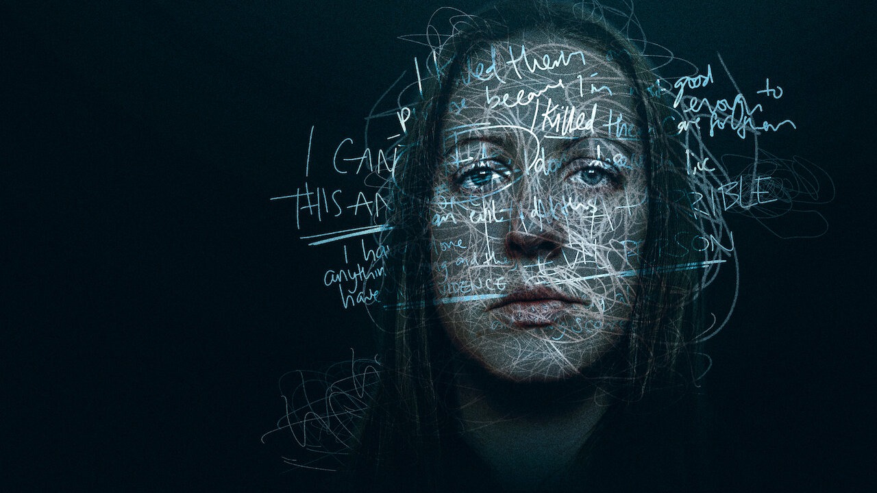 Netflix poster for The Investigation of Lucy Letby showing the convicted nurse in a hospital setting, with dark tones and ominous lighting.