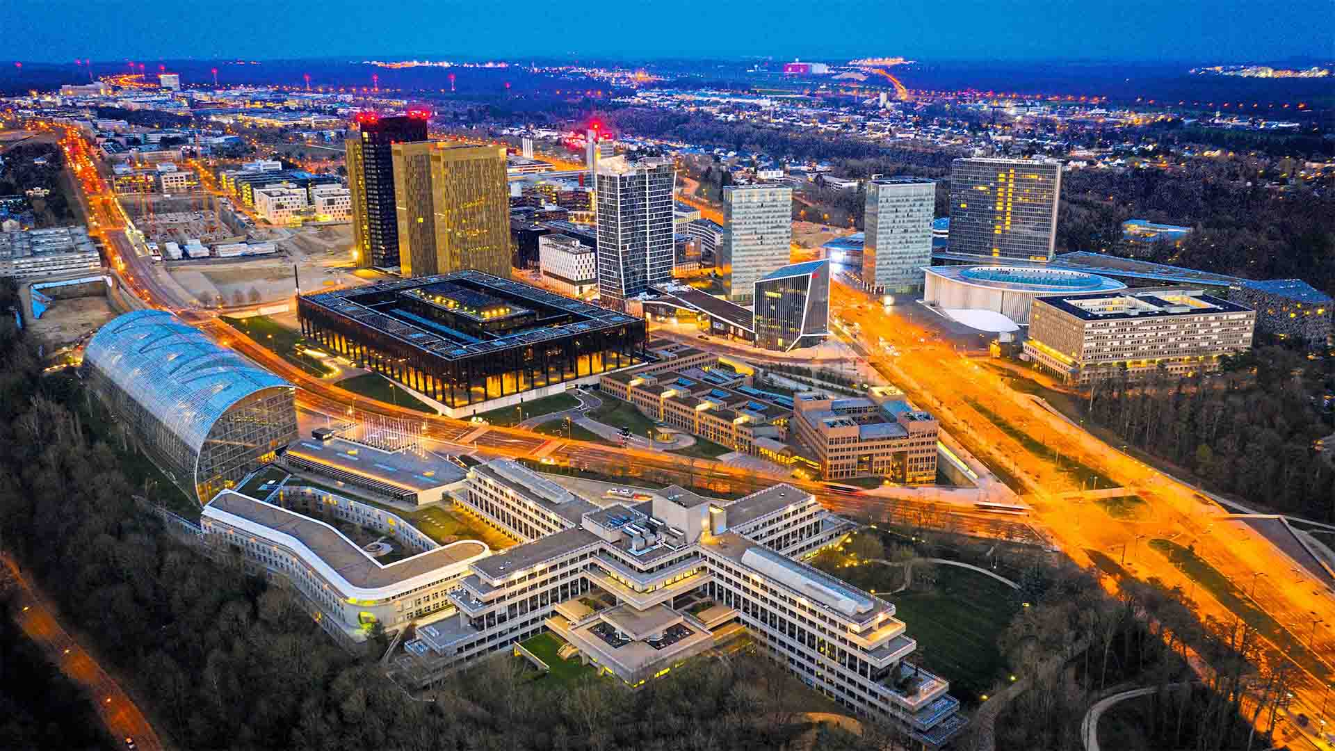 Luxembourg financial district skyline representing structured finance and securitisation market