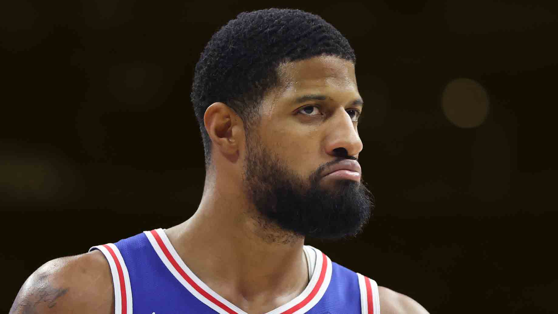 Paul George during a Philadelphia 76ers game before his NBA suspension