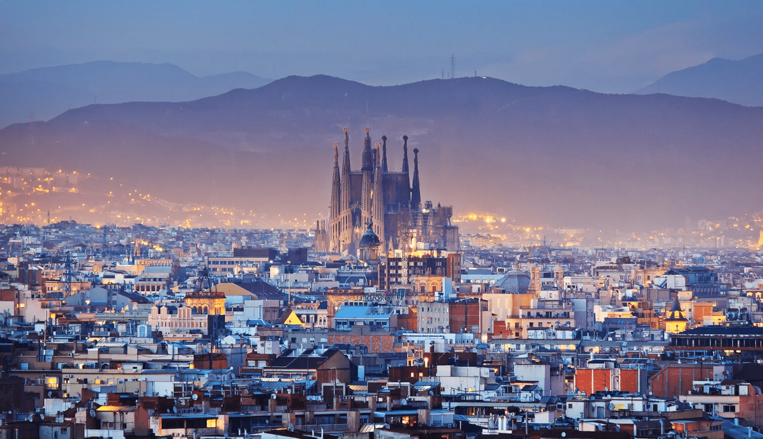 Barcelona skyline with the Sagrada Família cathedral as the city increases its tourist tax in 2026