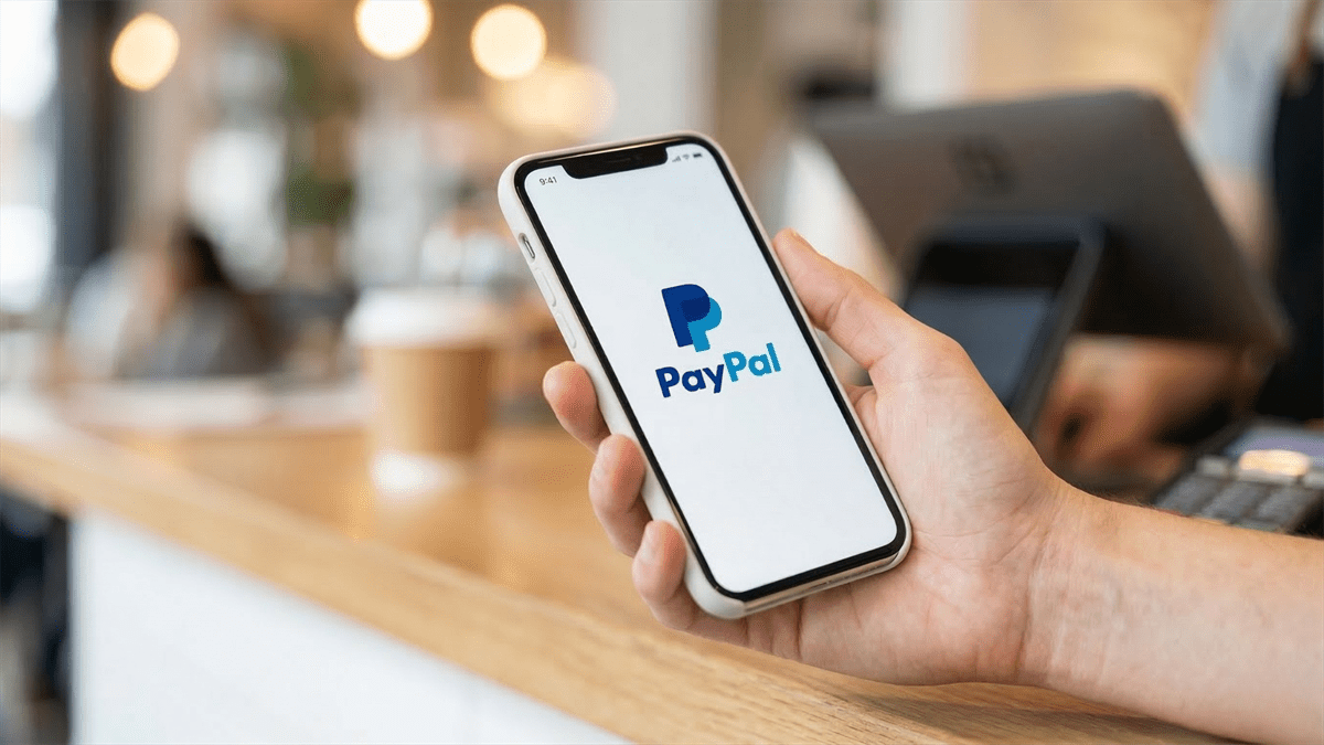 PayPal checkout screen beside rival payment apps as investor concern grows over slowing online spending