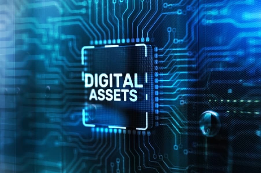 Illustration of digital assets moving through a congested blockchain payment network