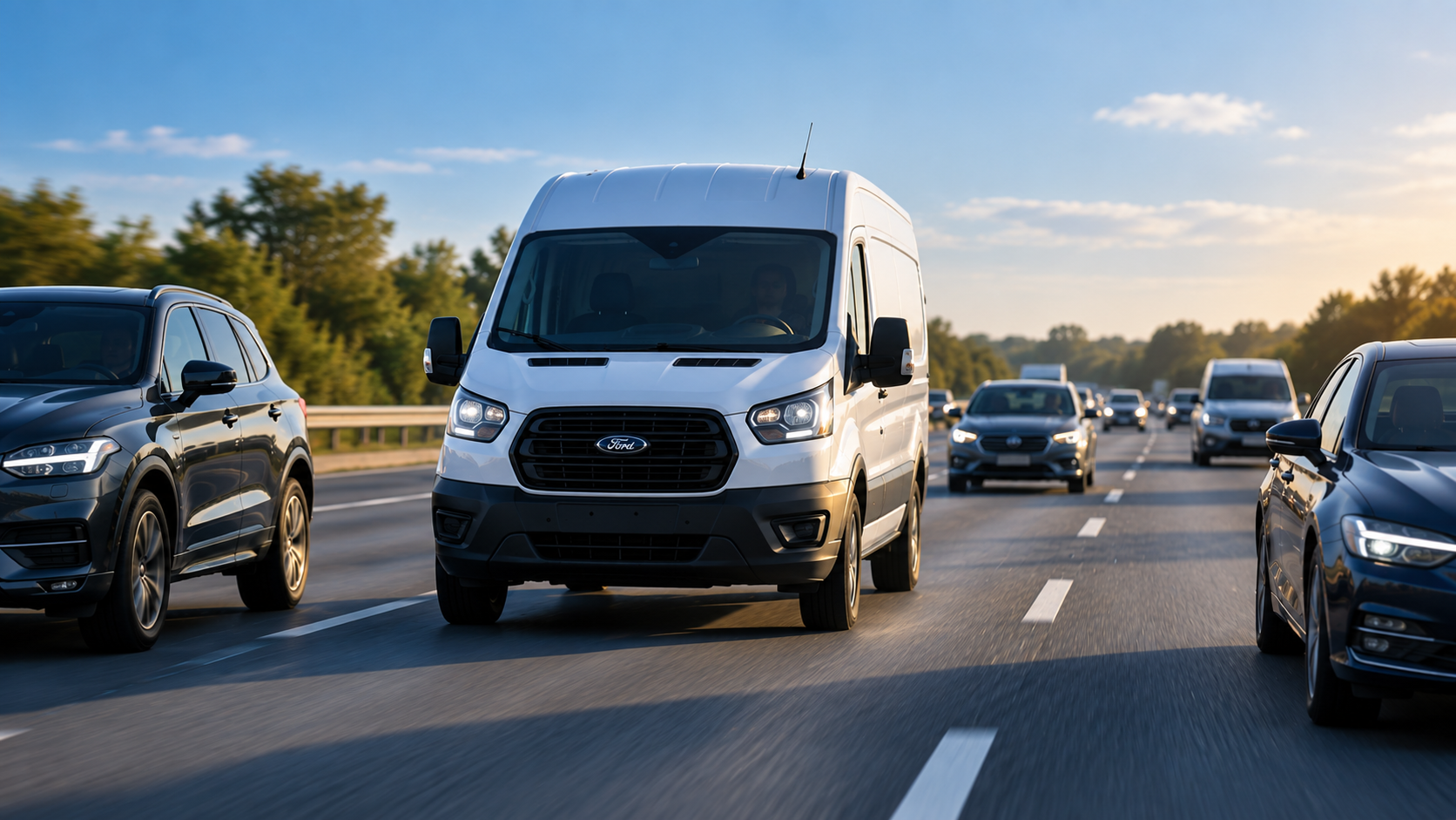 commercial van on irish motorway